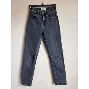 Everlane The High Rise Straight Leg Jeans Women's Size 23 Gray Wash